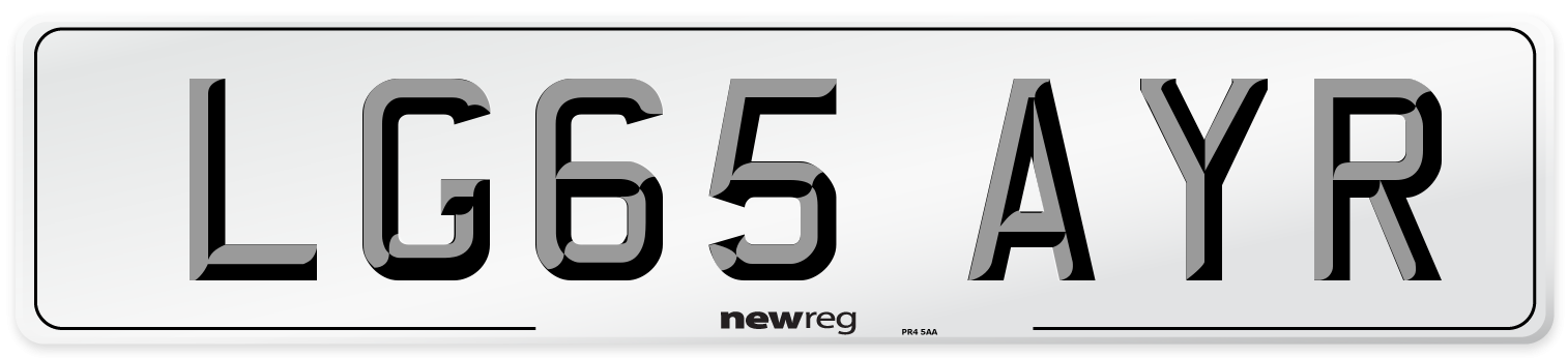 LG65 AYR Number Plate from New Reg